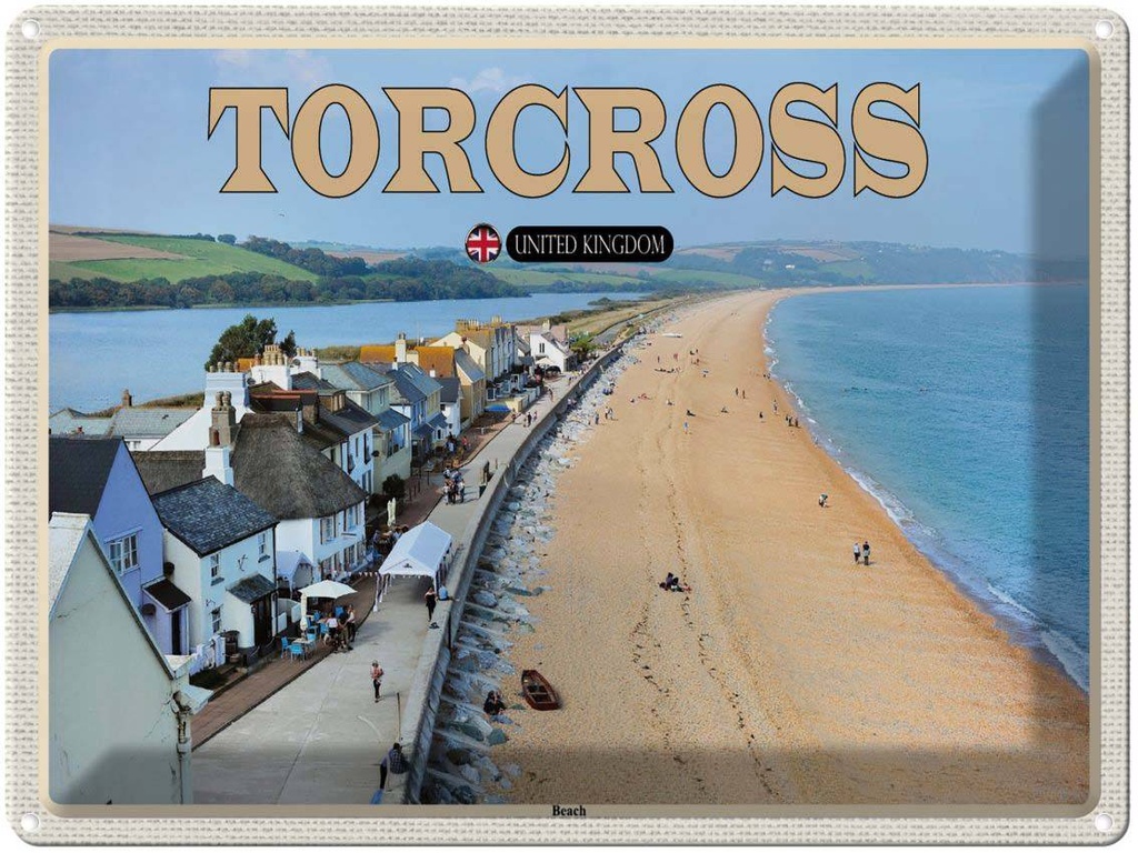 [LA-1792461] Blechschild 30x40 cm Torcross Beach England UK Bildmotiv Reisemotiv Abenteuer Reisen