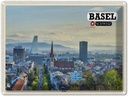 Blechschild 30x40 cm Basel Schweiz Skyline Bildmotiv Reisemotiv Abenteuer Reisen