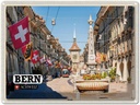 Blechschild 30x40 cm Bern Schweiz Altstadt Flaggen Bildmotiv Reisemotiv Abenteuer Reisen