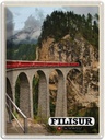Blechschild 40x30 cm Filisur Schweiz Landwasserviadukt Bildmotiv Reisemotiv Abenteuer Reisen
