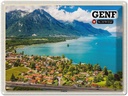 Blechschild 30x40 cm Genf Schweiz Genfersee Natur Bildmotiv Reisemotiv Abenteuer Reisen
