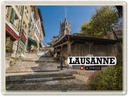 Blechschild 30x40 cm Lausanne Schweiz Altstadt Bildmotiv Reisemotiv Abenteuer Reisen