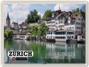 Blechschild 30x40 cm Zürich Schweiz Altstadt Fluss Bildmotiv Reisemotiv Abenteuer Reisen