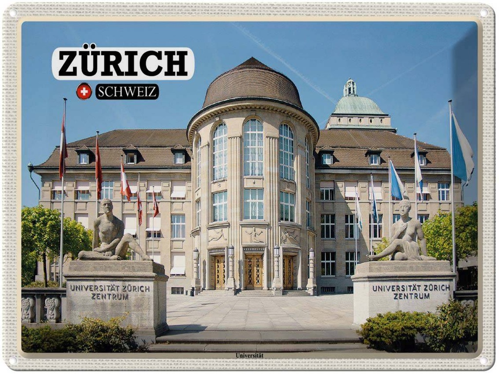 [LA-1792488] Blechschild 30x40 cm Zürich Schweiz Universität Zentrum Bildmotiv Reisemotiv Abenteuer Reisen