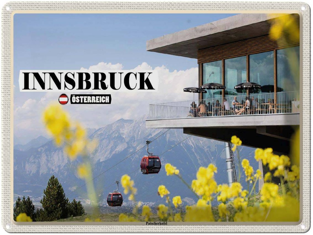 [LA-1792498] Blechschild 30x40 cm Innsbruck Österreich Paternkofel Bildmotiv Reisemotiv Abenteuer Reisen