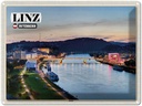 Blechschild 30x40 cm Linz Österreich Donau Fluss Bildmotiv Reisemotiv Abenteuer Reisen