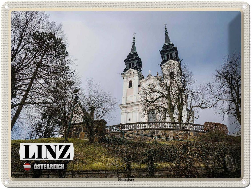 [LA-1792503] Blechschild 30x40 cm Linz Österreich Pöstlingberg Bildmotiv Reisemotiv Abenteuer Reisen