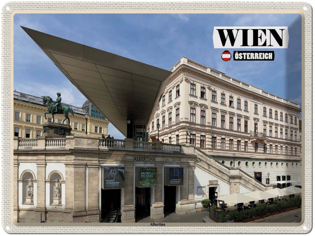 [LA-1792511] Blechschild 30x40 cm Wien Österreich Albertina Bildmotiv Reisemotiv Abenteuer Reisen