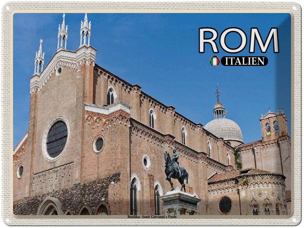 [LA-1792534] Blechschild 30x40 cm Rom Basilika Santi Giovanni e Paolo Bildmotiv Reisemotiv Abenteuer Reisen