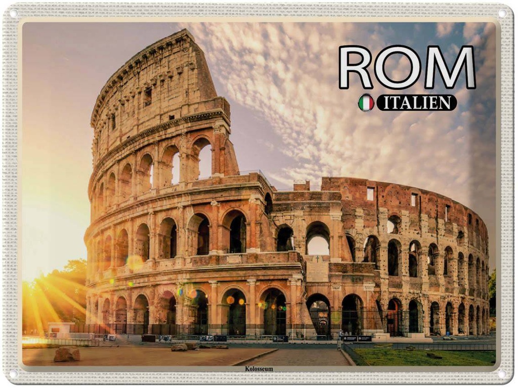 [LA-1792542] Blechschild 30x40 cm Rom Italien Kolosseum Bildmotiv Reisemotiv Abenteuer Reisen