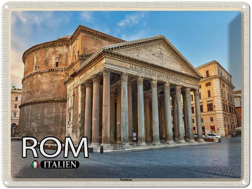 [LA-1792544] Blechschild 30x40 cm Rom Italien Pantheon Baukunst Bildmotiv Reisemotiv Abenteuer Reisen