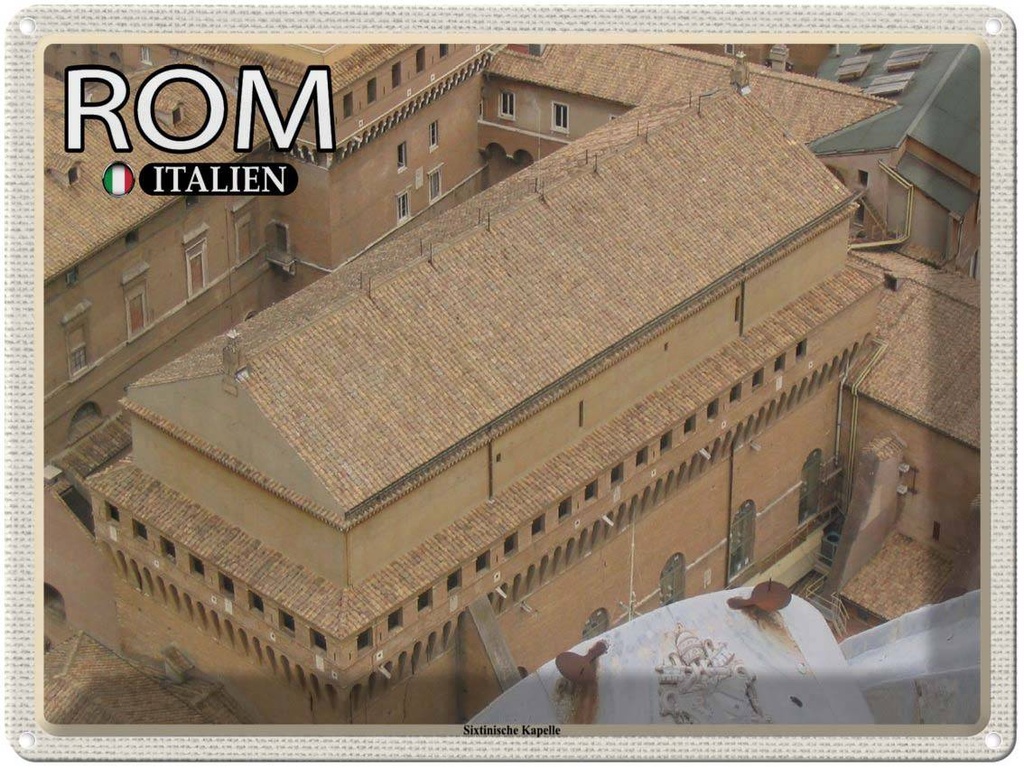 [LA-1792548] Blechschild 30x40 cm Rom Italien Sixtinische Kapelle Bildmotiv Reisemotiv Abenteuer Reisen
