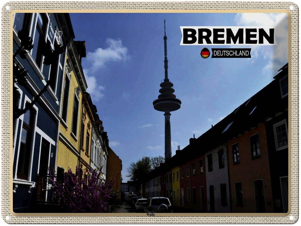 [LA-1792570] Blechschild 30x40 cm Bremen Deutschland Wallanlagen Bildmotiv Reisemotiv Abenteuer Reisen