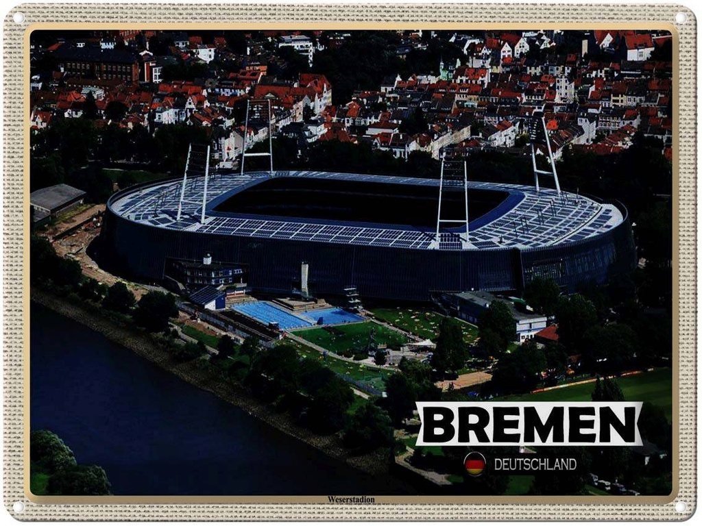 [LA-1792572] Blechschild 30x40 cm Bremen Wasserturm Blumental Bildmotiv Reisemotiv Abenteuer Reisen