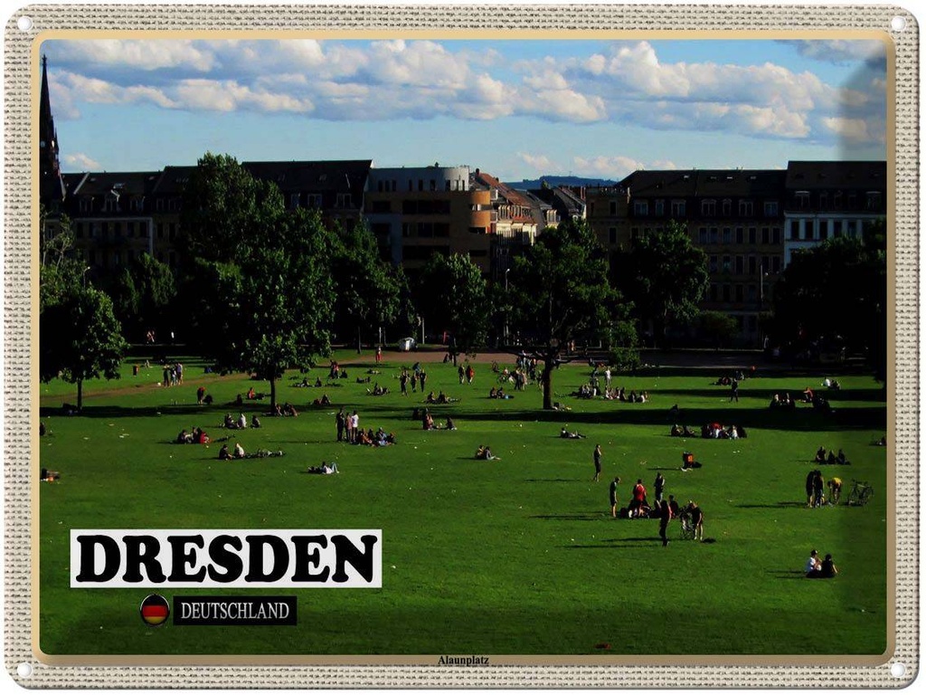 [LA-1792574] Blechschild 30x40 cm Dresden Deutschland Alaunplatz Bildmotiv Reisemotiv Abenteuer Reisen
