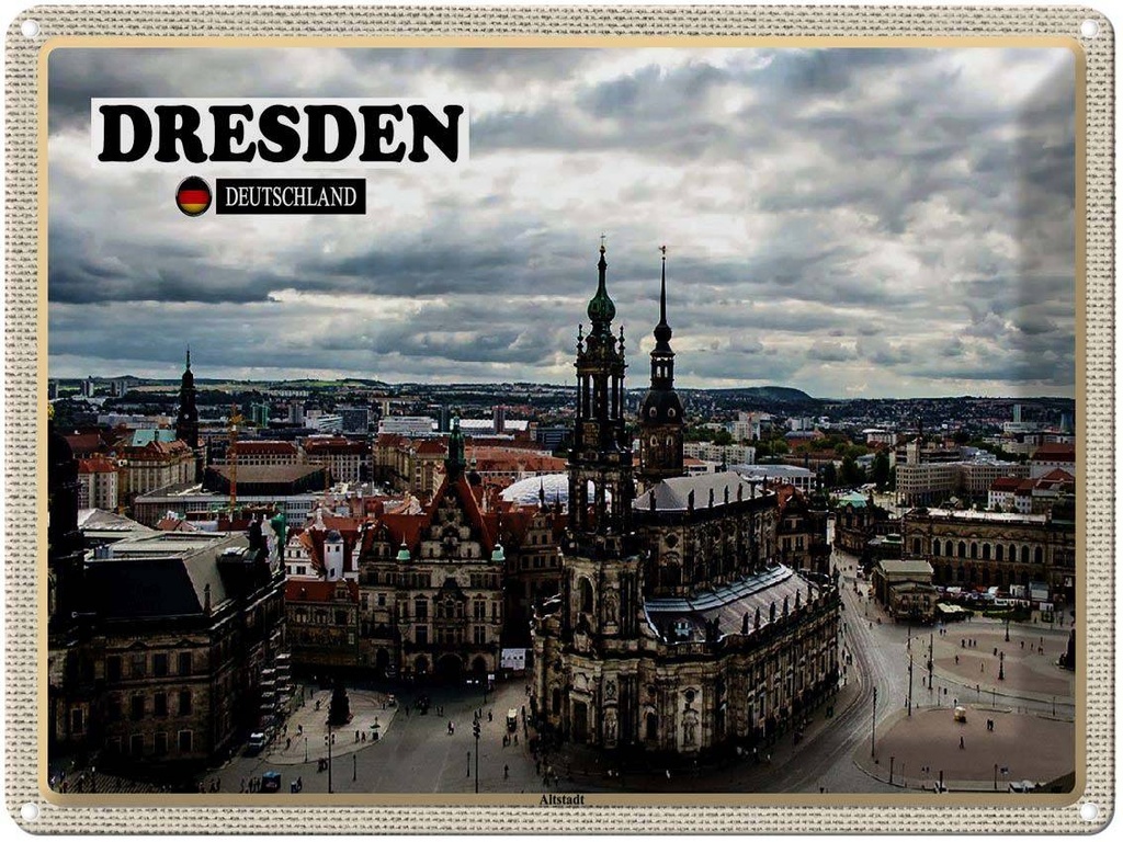 [LA-1792575] Blechschild 30x40 cm Dresden Deutschland Altstadt Bildmotiv Reisemotiv Abenteuer Reisen