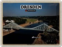 Blechschild 30x40 cm Dresden Brücke Blaues Wunder Bildmotiv Reisemotiv Abenteuer Reisen