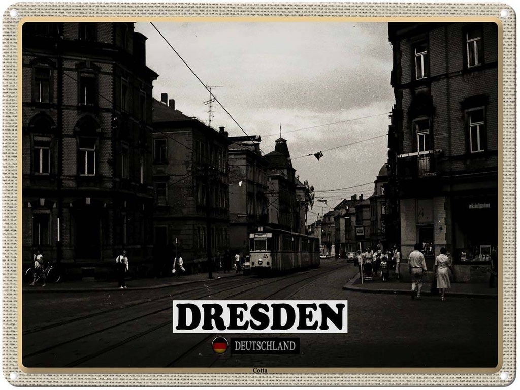 [LA-1792578] Blechschild 30x40 cm Dresden Deutschland Cotta Bildmotiv Reisemotiv Abenteuer Reisen