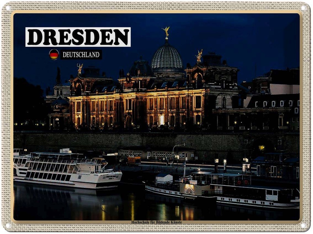 [LA-1792582] Blechschild 30x40 cm Dresden Hochschule Bildende Kunst Bildmotiv Reisemotiv Abenteuer Reisen
