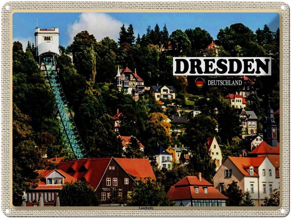 [LA-1792583] Blechschild 30x40 cm Dresden Deutschland Loschwitz Bildmotiv Reisemotiv Abenteuer Reisen