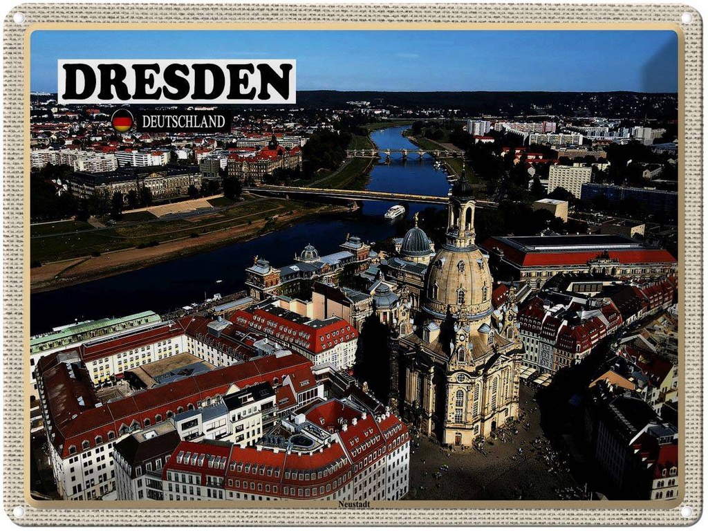 [LA-1792585] Blechschild 30x40 cm Dresden Deutschland Neustadt Bildmotiv Reisemotiv Abenteuer Reisen