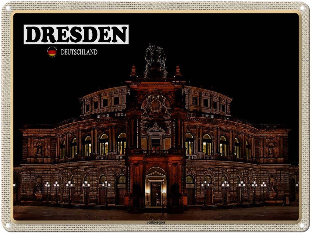 [LA-1792589] Blechschild 30x40 cm Dresden Sächsische Schweiz Bildmotiv Reisemotiv Abenteuer Reisen
