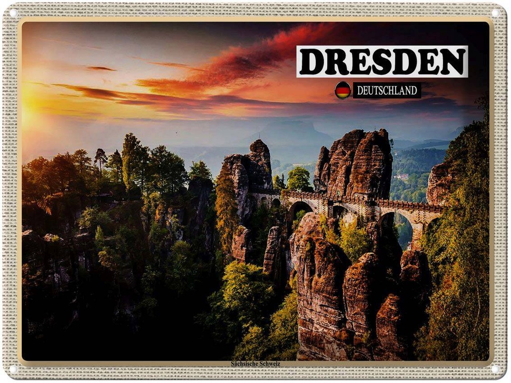 [LA-1792590] Blechschild 30x40 cm Dresden Semperoper Bildmotiv Reisemotiv Abenteuer Reisen