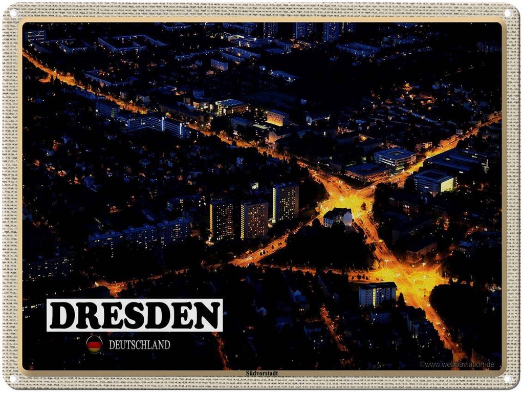 [LA-1792591] Blechschild 30x40 cm Dresden Deutschland Südvorstadt Bildmotiv Reisemotiv Abenteuer Reisen