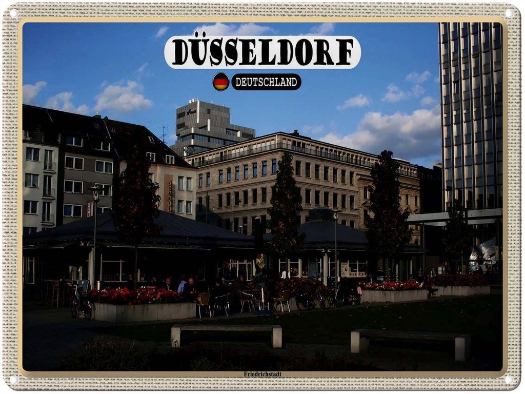 [LA-1792597] Blechschild 30x40 cm Düsseldorf Friedrichstadt Park Abenteuer Reisen Urlaub