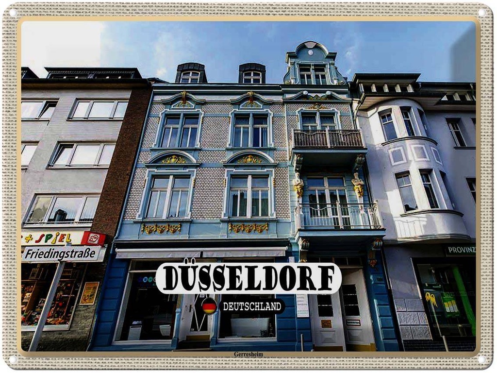 [LA-1792598] Blechschild 30x40 cm Düsseldorf Gerresheim Bildmotiv Reisemotiv Abenteuer Reisen