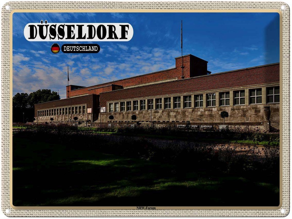 [LA-1792605] Blechschild 30x40 cm Düsseldorf NRW-Forum Deutschland Bildmotiv Reisemotiv Abenteuer Reisen