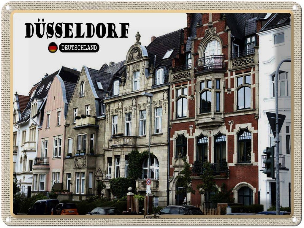 [LA-1792606] Blechschild 30x40 cm Düsseldorf Pempelfort Deutschland Bildmotiv Reisemotiv Abenteuer Reisen