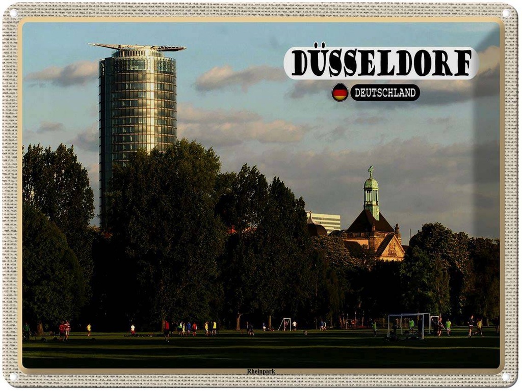 [LA-1792607] Blechschild 30x40 cm Düsseldorf Rheinpark Natur Bildmotiv Reisemotiv Abenteuer Reisen