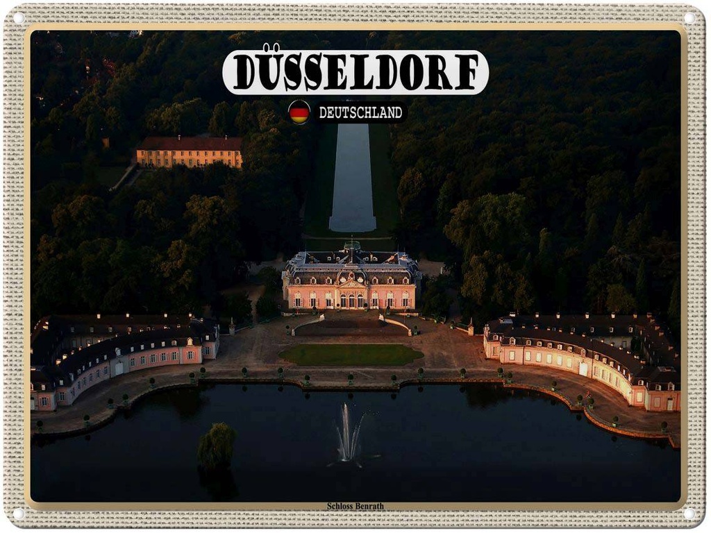 [LA-1792610] Blechschild 30x40 cm Düsseldorf Schloss Benrath Bildmotiv Reisemotiv Abenteuer Reisen