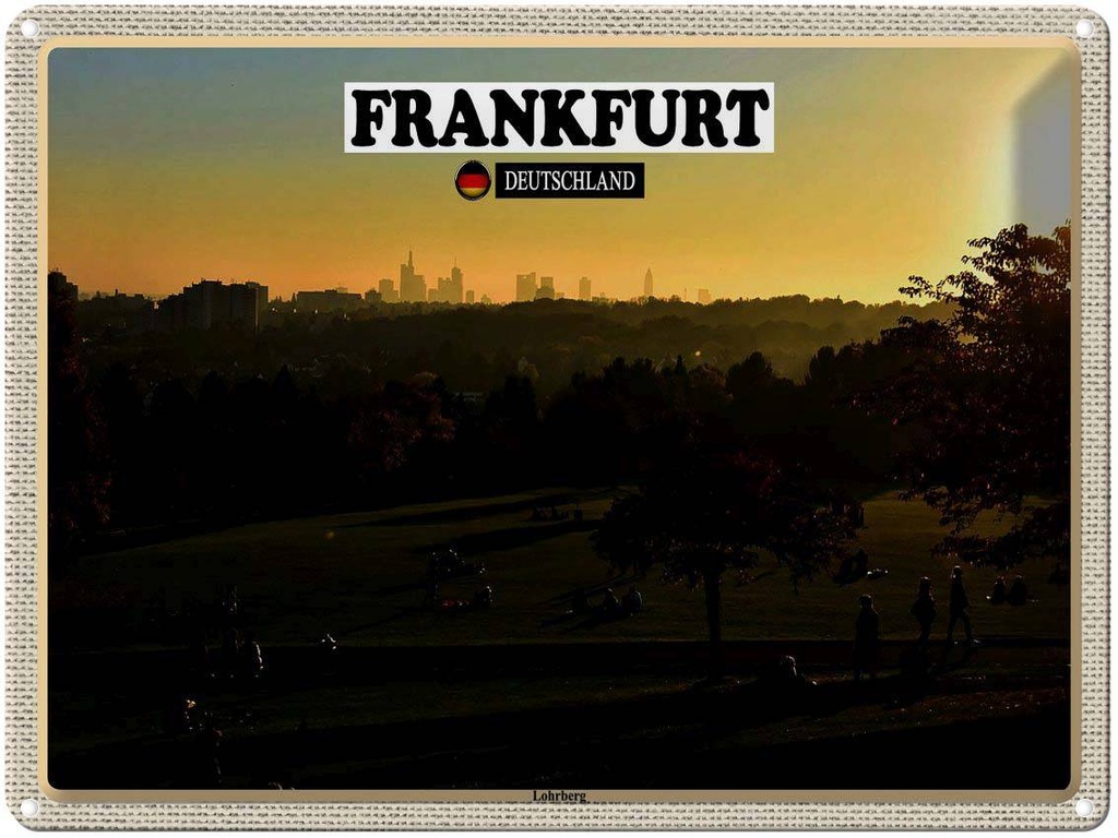 [LA-1792626] Blechschild 30x40 cm Frankfurt Lohrberg Ausblick Park Bildmotiv Reisemotiv Abenteuer Reisen