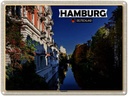 Blechschild 30x40 cm Hamburg Eppendorf Ausblick Fluss Bildmotiv Reisemotiv Abenteuer Reisen