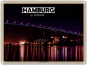 Blechschild 30x40 cm Hamburg Köhlbrandbrücke Nacht Bildmotiv Reisemotiv Abenteuer Reisen