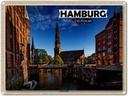 Blechschild 30x40 cm Hamburg Speicherstadt Abenteuer Reisen Urlaub