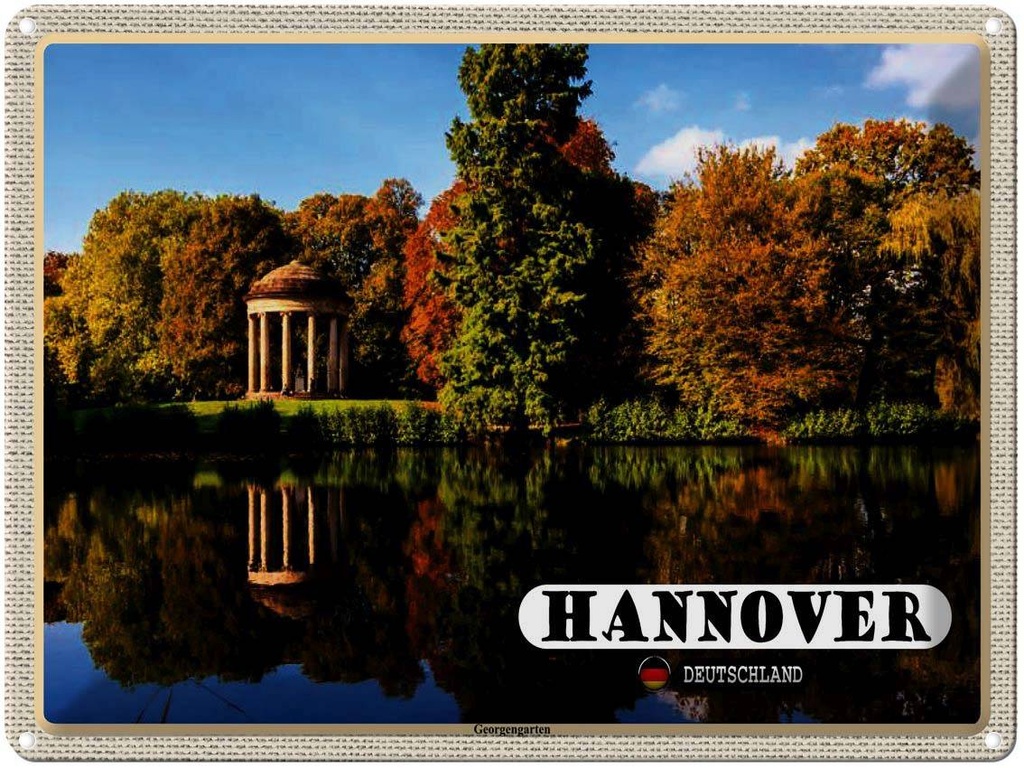 [LA-1792659] Blechschild 30x40 cm Hannover Blick auf Georgengarten Bildmotiv Reisemotiv Abenteuer Reisen