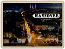Blechschild 30x40 cm Hannover Blick auf Linden Nacht Bildmotiv Reisemotiv Abenteuer Reisen