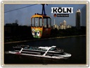 Blechschild 30x40 cm Köln Rheinpark Seilbahn Schiff Bildmotiv Reisemotiv Abenteuer Reisen