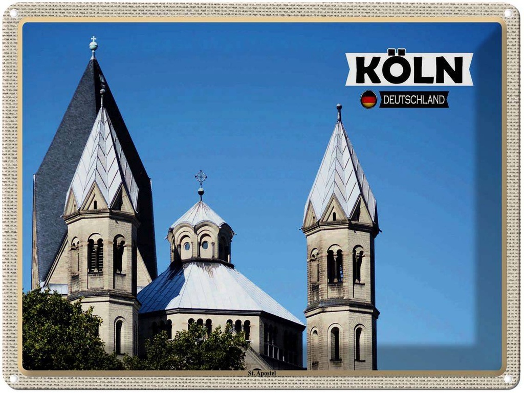 [LA-1792690] Blechschild 30x40 cm Köln St. Apostel Bildmotiv Reisemotiv Abenteuer Reisen