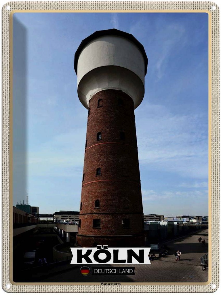 [LA-1792691] Blechschild 40x30 cm Köln Wasserturm Bauwerk Bildmotiv Reisemotiv Abenteuer Reisen