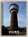 Blechschild 40x30 cm Köln Wasserturm Bauwerk Bildmotiv Reisemotiv Abenteuer Reisen