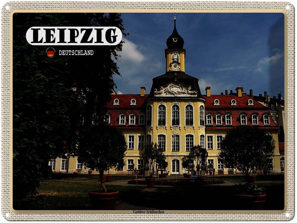 [LA-1792695] Blechschild 30x40 cm Leipzig Gohliser Schlösschen Bildmotiv Reisemotiv Abenteuer Reisen