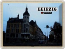 Blechschild 30x40 cm Leipzig Leutzsch Gebäude Straße Bildmotiv Reisemotiv Abenteuer Reisen