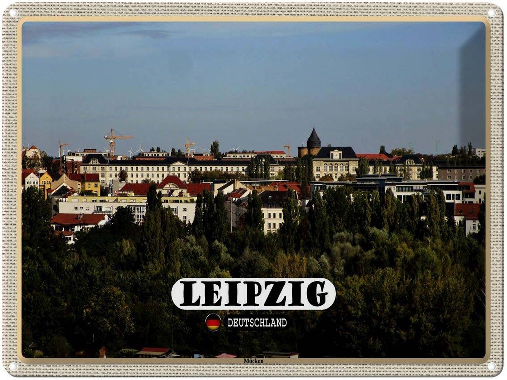 [LA-1792700] Blechschild 30x40 cm Leipzig Blick Musikerviertel Bildmotiv Reisemotiv Abenteuer Reisen