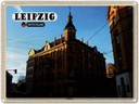 Blechschild 30x40 cm Leipziger Stötteritz Gebäude Bildmotiv Reisemotiv Abenteuer Reisen