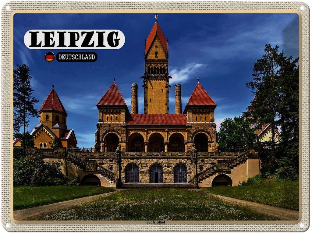 [LA-1792705] Blechschild 30x40 cm Leipzig Südfriedhof Bildmotiv Reisemotiv Abenteuer Reisen