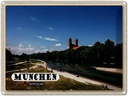 Blechschild 30x40 cm München Isar Schloss Fluss Bildmotiv Reisemotiv Abenteuer Reisen